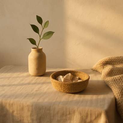 Warm light across natural textures